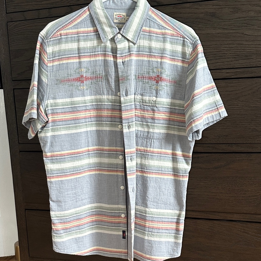 Faherty Men’s DOUG GOOD FEATHER SHORT-SLEEVE SHIRT